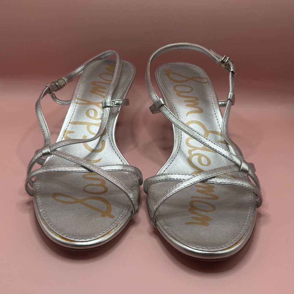 Sam Edelman Metallic Silver Strappy Sandals